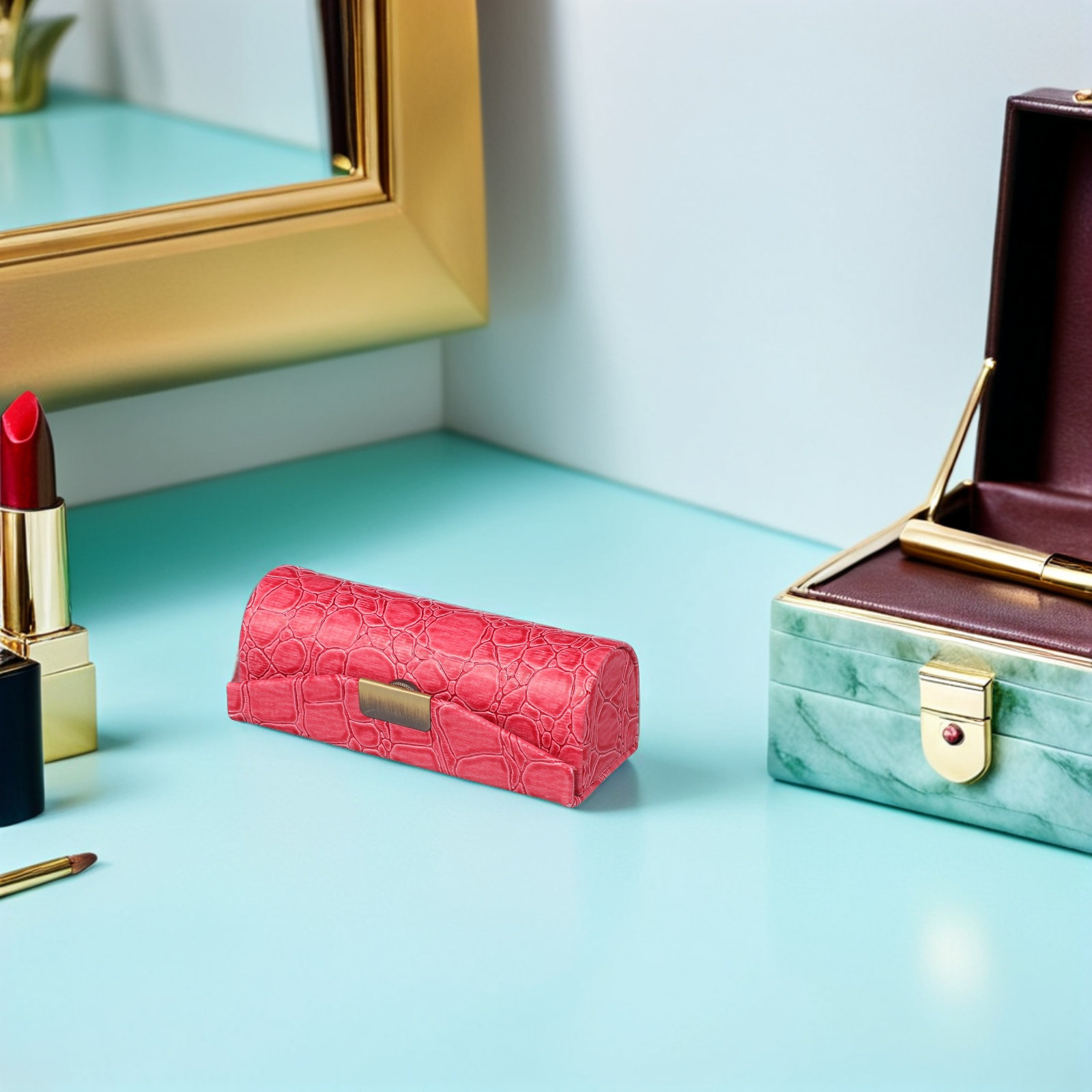Lip Balm - PU Lipstick Etui Kleine Lipstick Houder