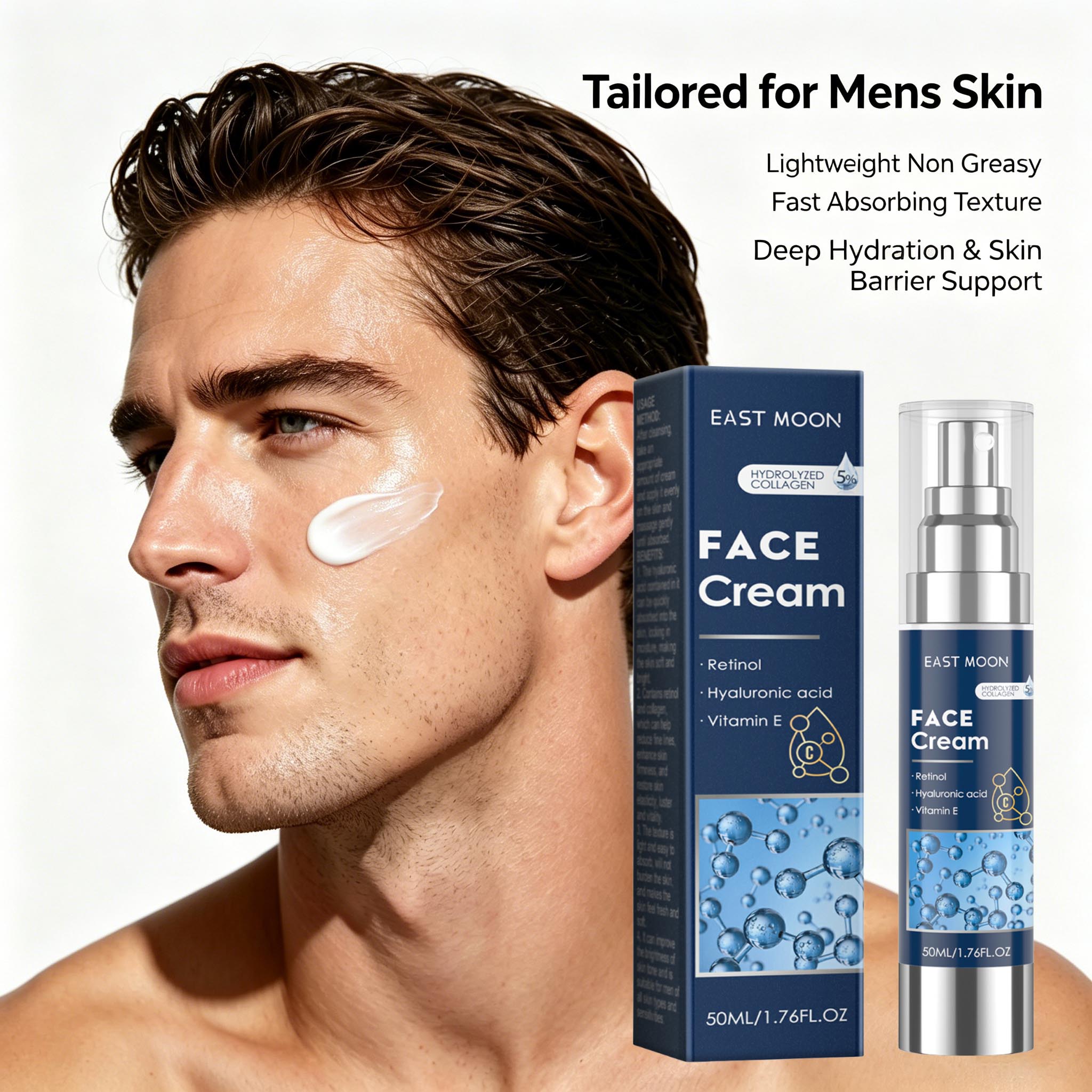 Retinol Cream - Retinol Gezichtscrème voor mannen Hyaluronzuur Verstevigend