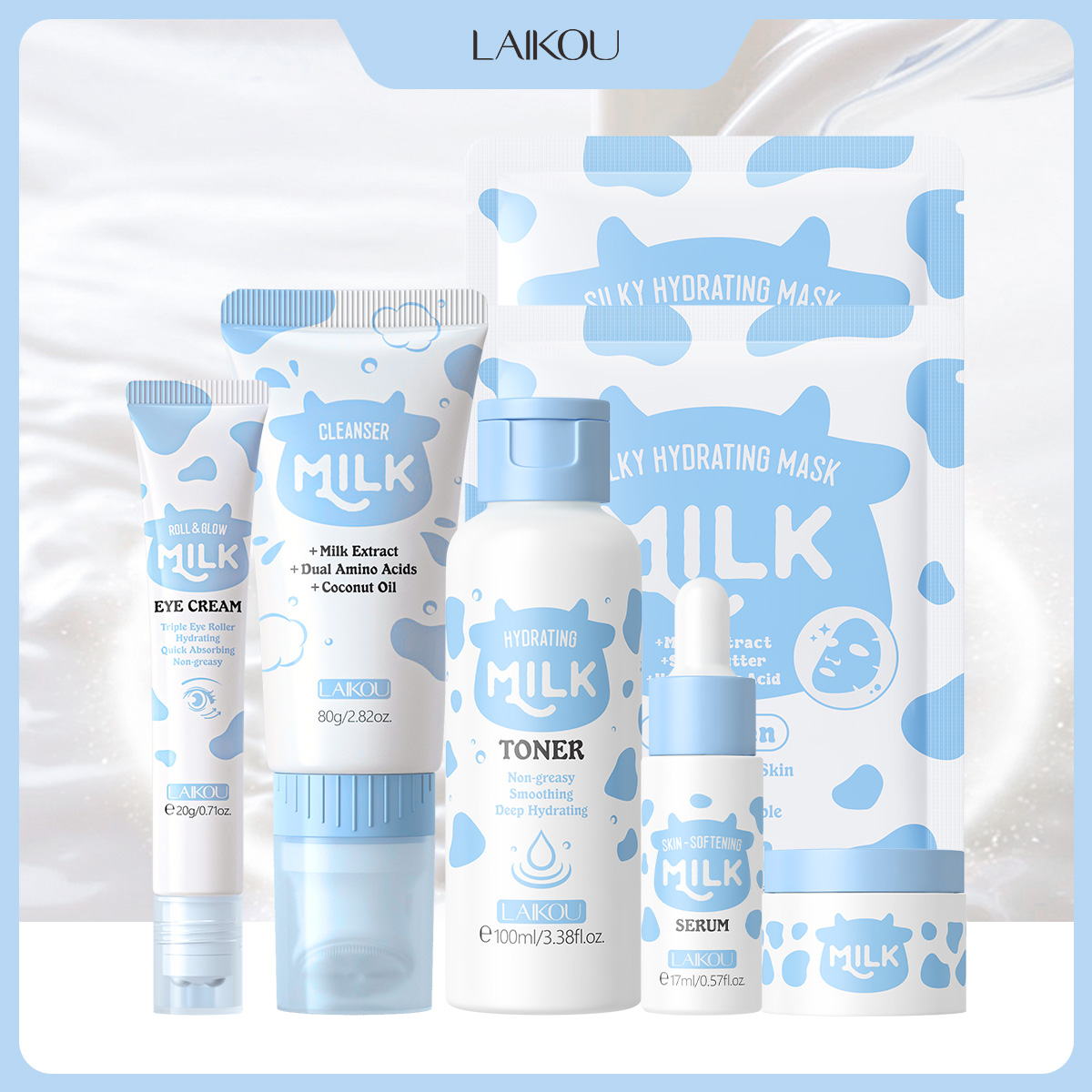 LAIKOU 6-delige Melk Hydratere - Skincare Glowing recensie en prijs